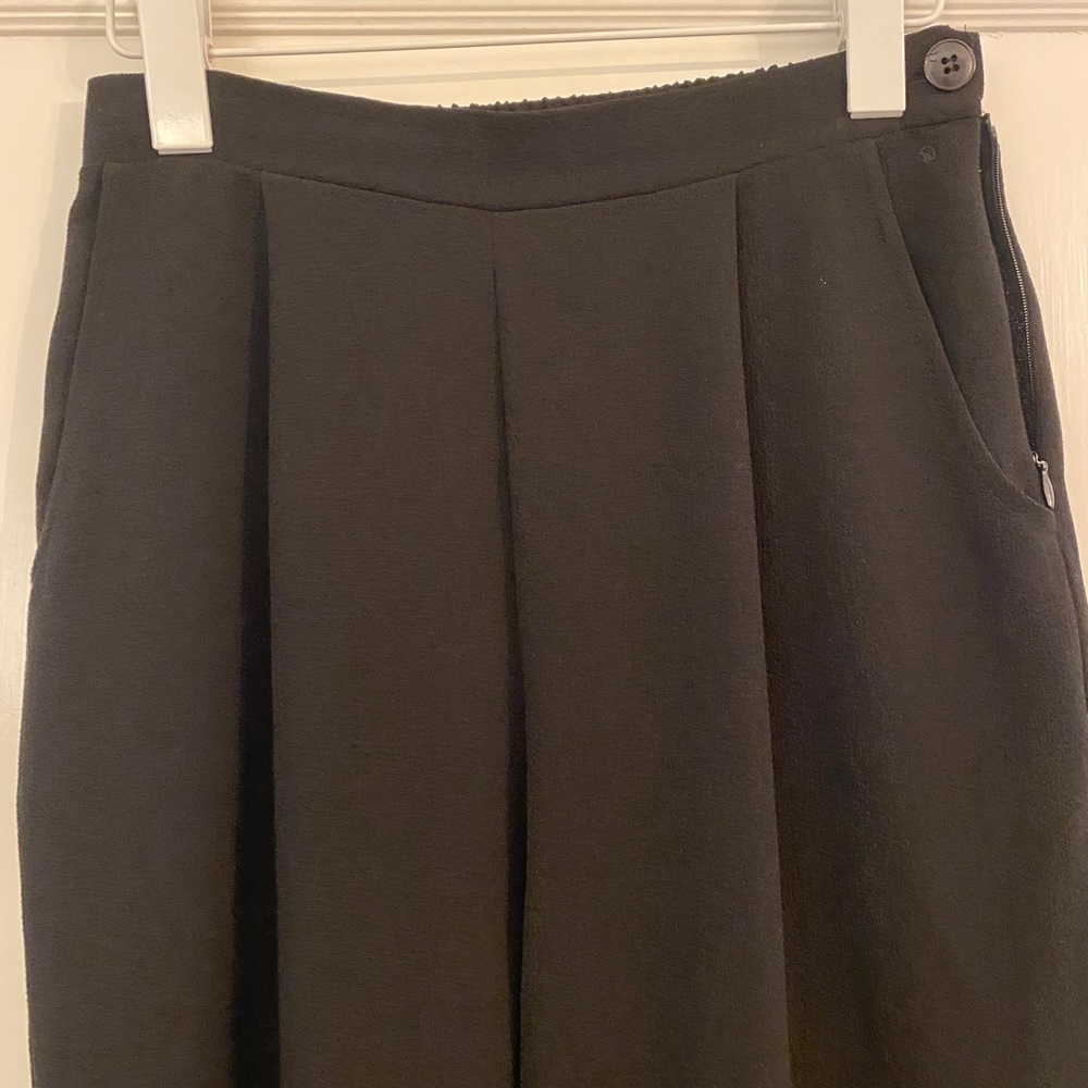American Apparel Black Pleated Pants Crepe